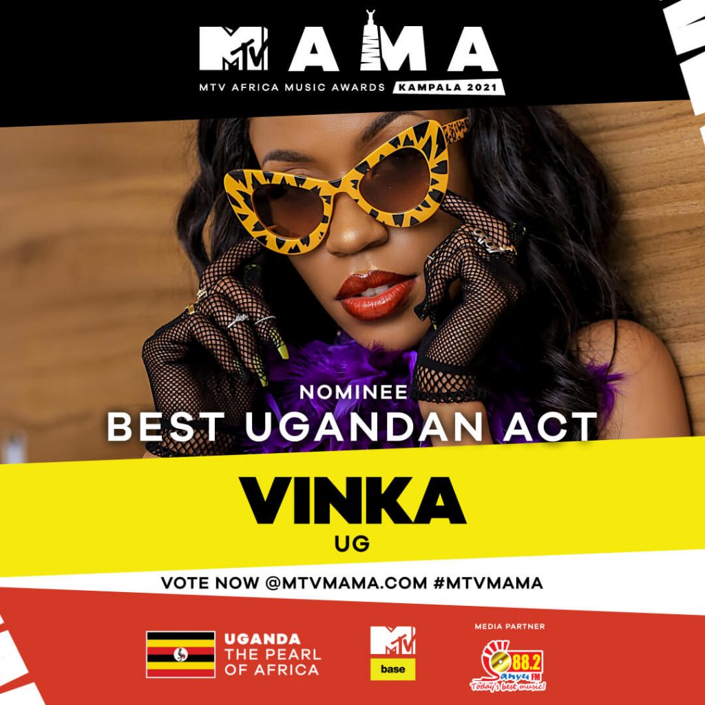 Sanyu fm Best Ugandan Act at the mtv mama awards 2021 - Vinka