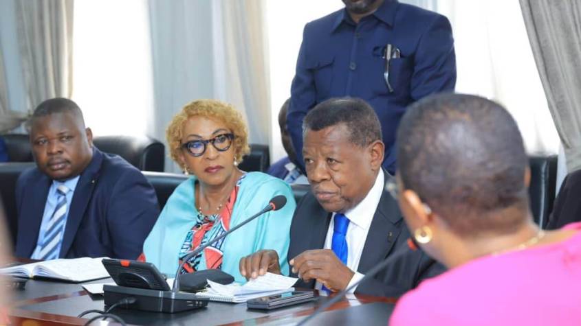 The speaker of the parliament of Uganda Rt Hon Anita Annet Among meeting a delegation of MPs from the DRC