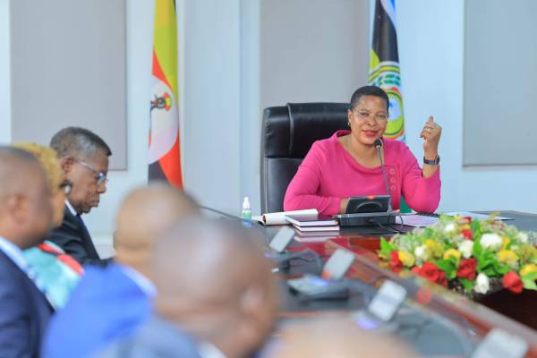 The speaker of the parliament of Uganda Rt Hon Anita Annet Among meeting a delegation of MPs from the DRC