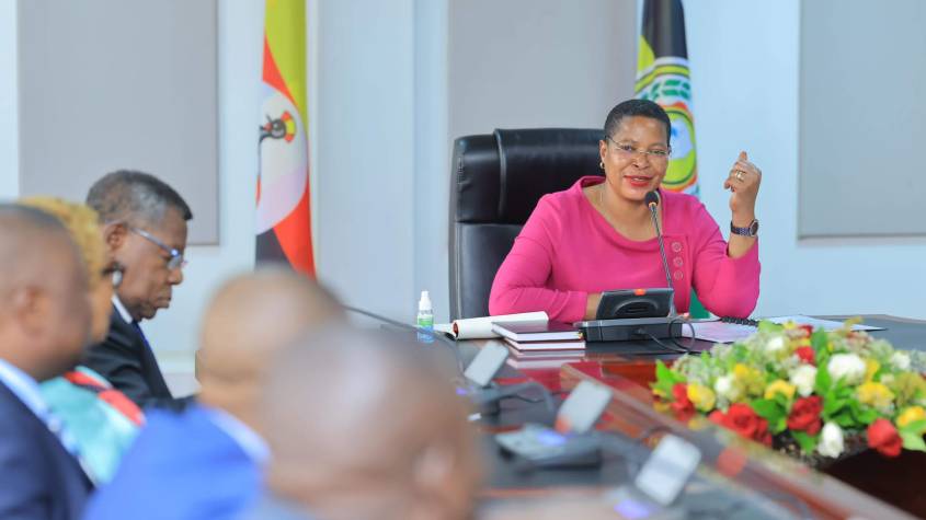 The speaker of the parliament of Uganda Rt Hon Anita Annet Among meeting a delegation of MPs from the DRC