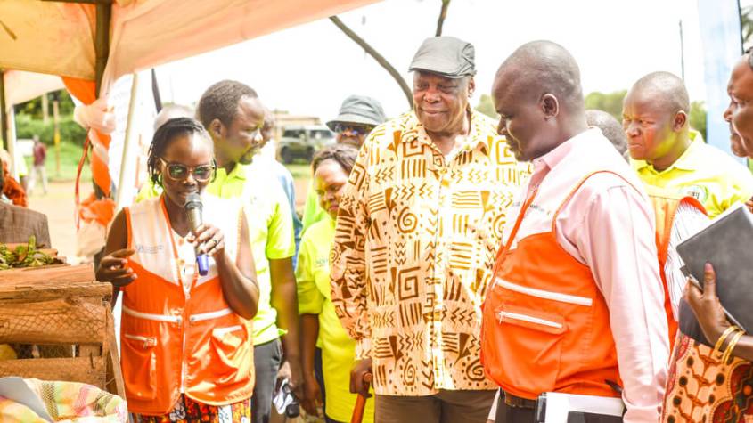 Inspection of Farmers Stalls at the event with Hon. Minister for Karamoja Affairs, Peter Lokeris