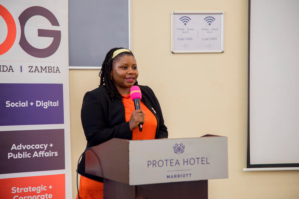 Irene Nakasiita, President- Public Relations Association of Uganda(PRAU) during her speech at the ESG Summit.