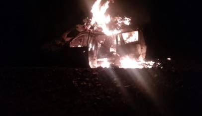 Vehicle Carrying Kenyan Traders Catches Fire in Amudat