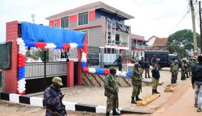 Heavy Police Deployment Outside NUP Offices Ahead of Six-Year Anniversary Celebrations