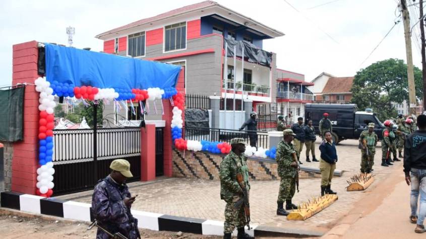 Heavy Police Deployment Outside NUP Offices Ahead of Six-Year Anniversary Celebrations